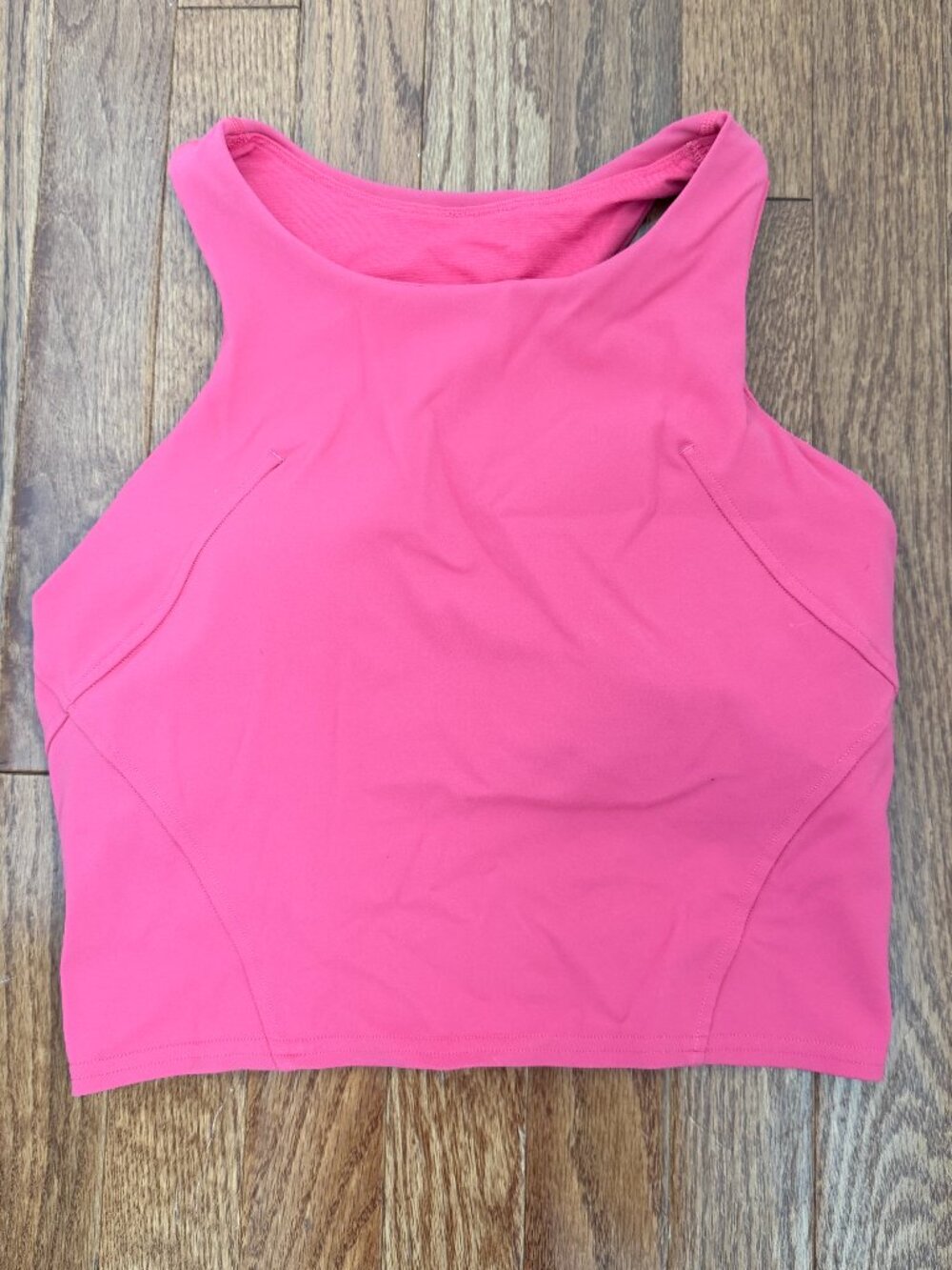 Lululemon Wunder Train High Neck Racerback Top- Bright Pink - Size 8